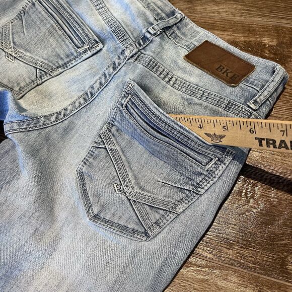 BKE Buckle Aiden Jeans Men's 28x29 Blue Denim Light Wash Embroidered Stretch - Picture 8 of 11